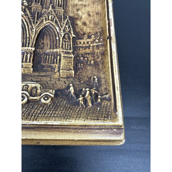 Ivorex Osborne Plaque Rheims Cathedral Made In England VTG Stone - Picture 5 of 10